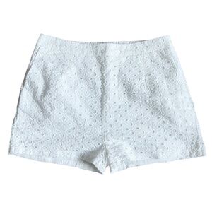 Senlis White Cotton Eyelet Shorts US S